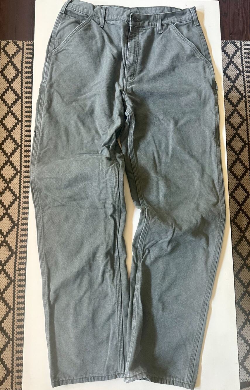 Carhartt B111 MOS Men's Dungaree Fit Washed Duck Flannel Lined Moss 36x36 Mexico